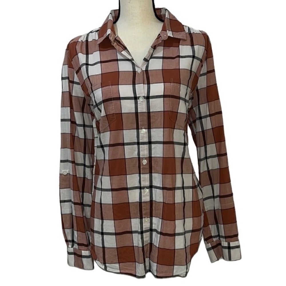 Ann Taylor Factory Relaxed Fit Collared Button Down Blouse